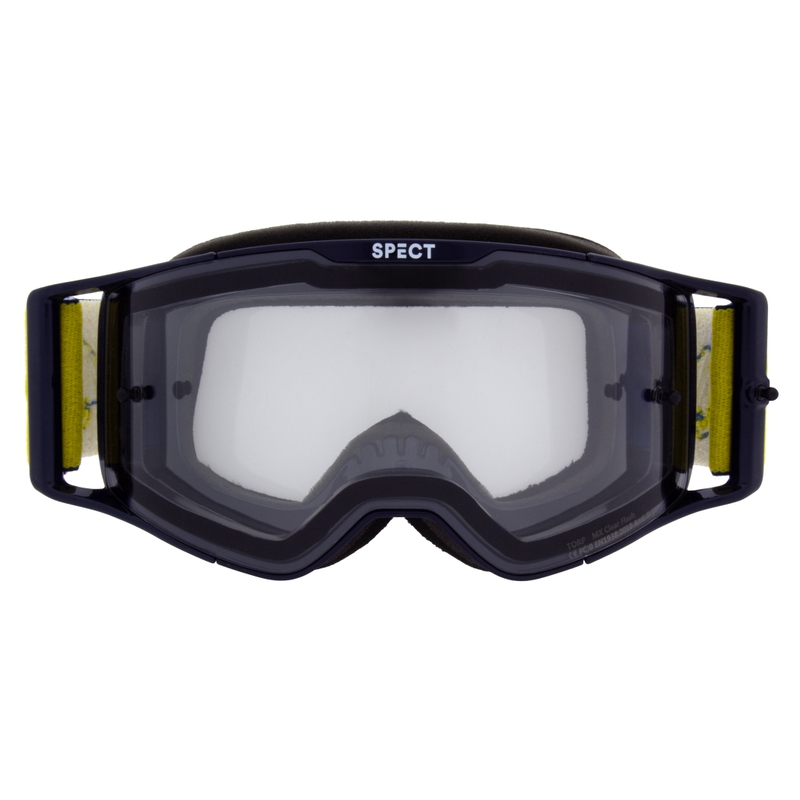 Lunettes de motocross Red Bull Spect TORP bleu avec lentille transparente