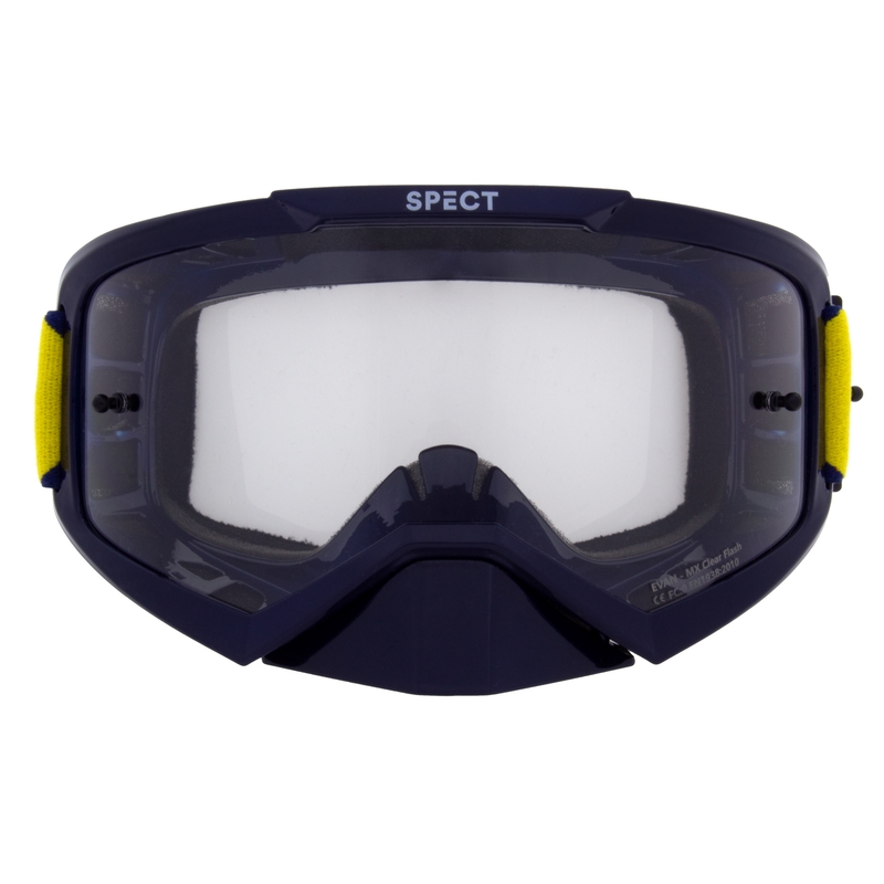 Lunettes de motocross Red Bull Spect EVAN bleu avec lentille transparente