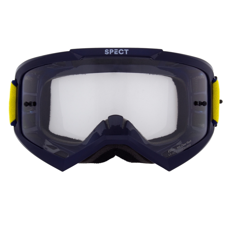 Lunettes de motocross Red Bull Spect EVAN bleu avec lentille transparente