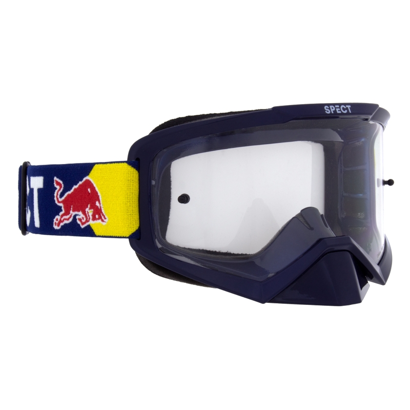Lunettes de motocross Red Bull Spect EVAN bleu avec lentille transparente
