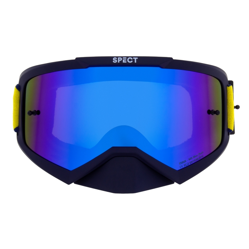 Lunettes de motocross Red Bull Spect EVAN bleu foncé avec lentille bleue