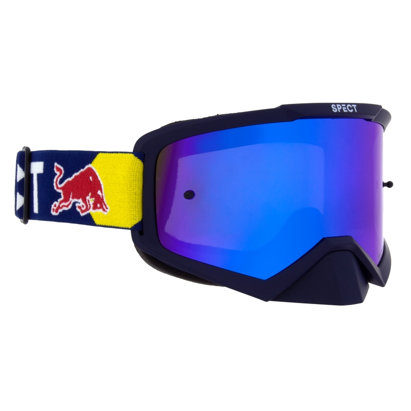 Lunettes de motocross Red Bull Spect EVAN bleu foncé avec lentille bleue