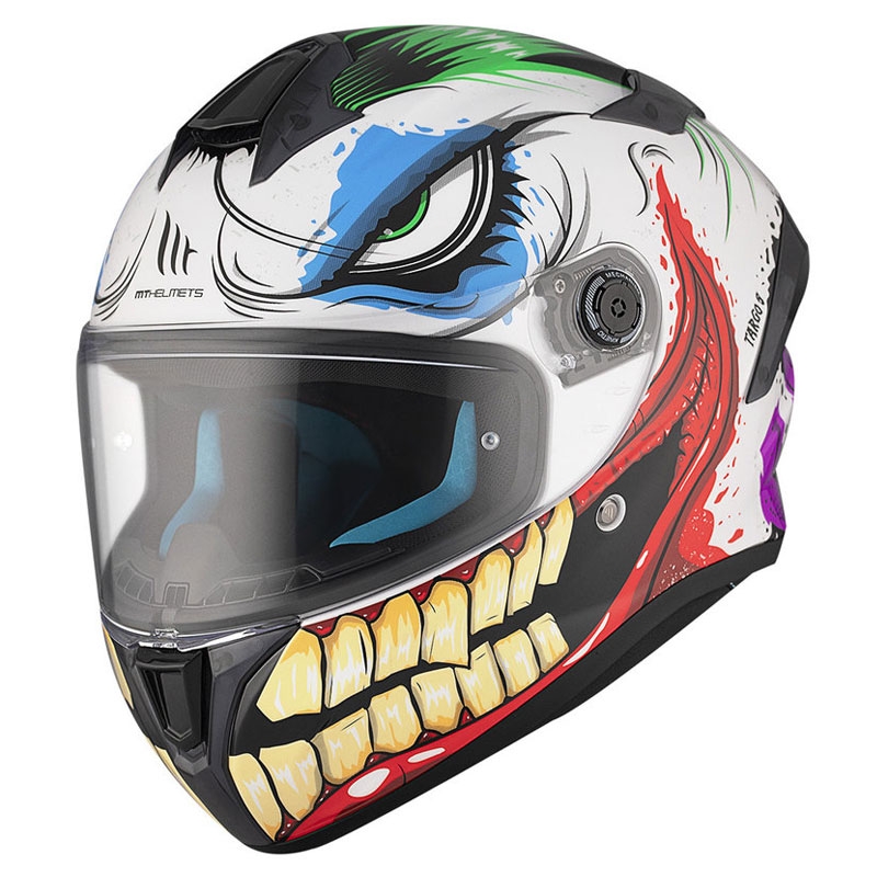MT TARGO S JOKE A5 casque moto intégral blanc-noir-rouge