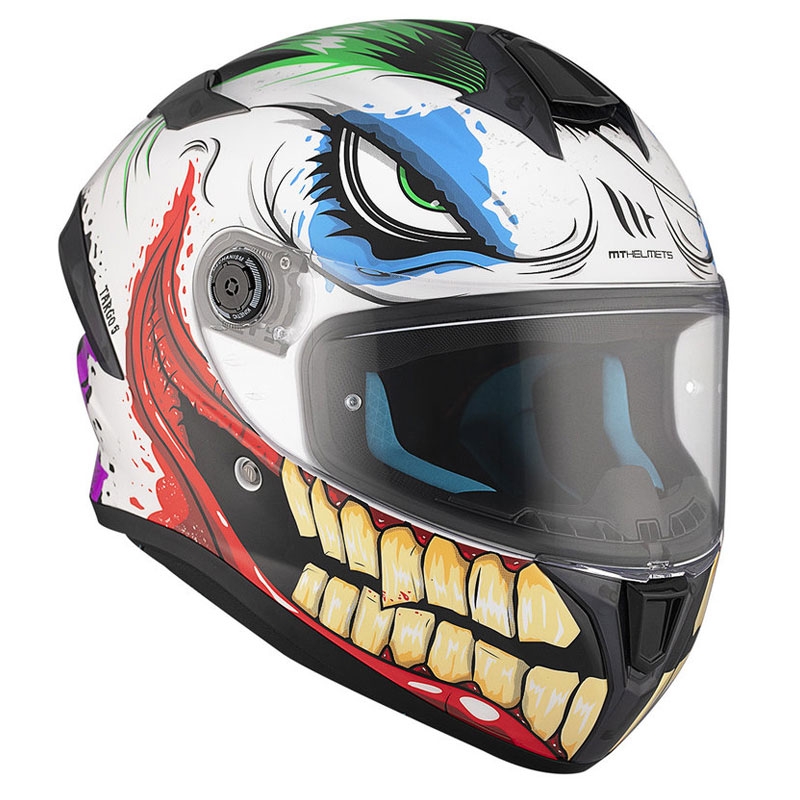 MT TARGO S JOKE A5 casque moto intégral blanc-noir-rouge