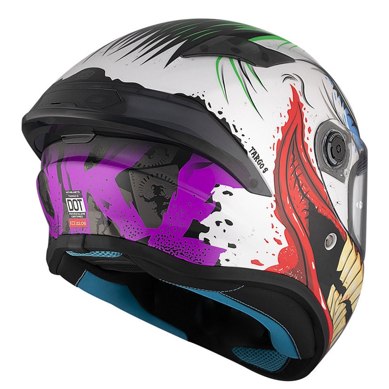 MT TARGO S JOKE A5 casque moto intégral blanc-noir-rouge