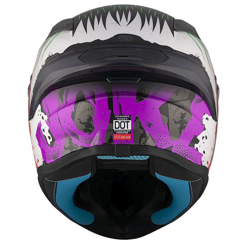 MT TARGO S JOKE A5 casque moto intégral blanc-noir-rouge