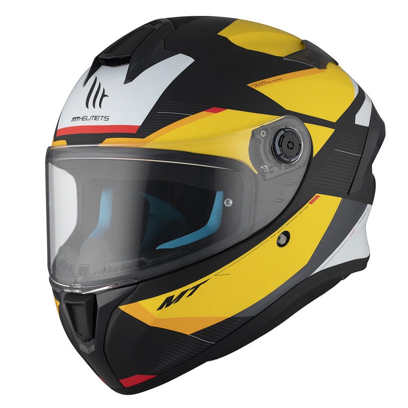 MT TARGO S KAY B3 casque moto intégral noir-blanc-jaune mat