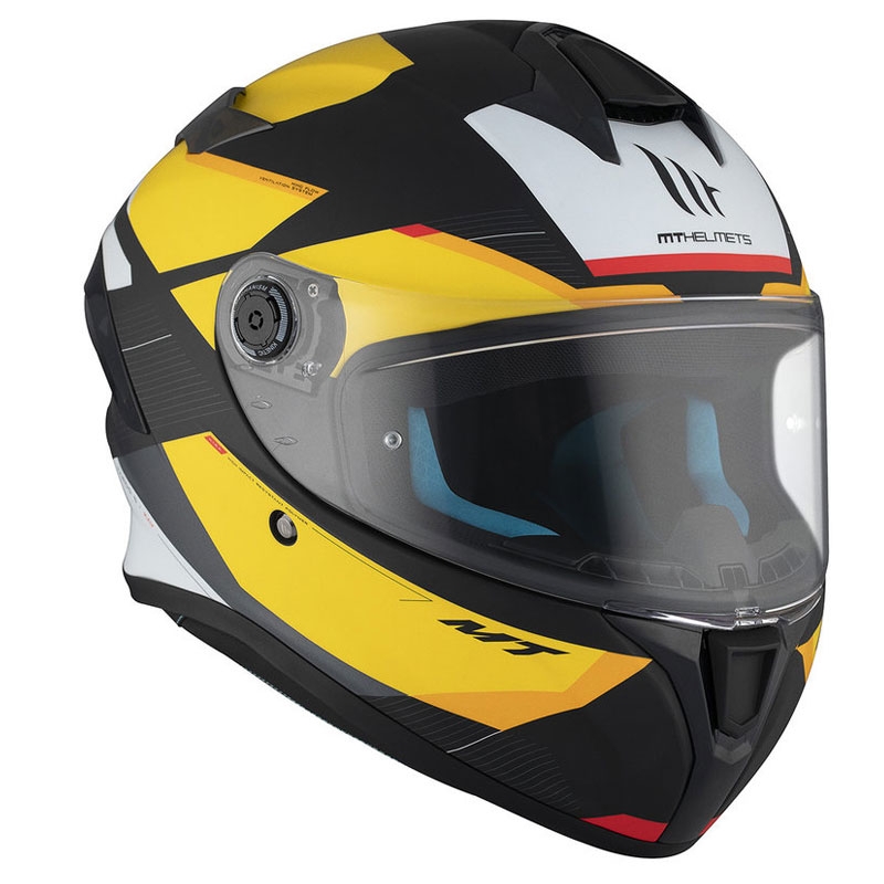 MT TARGO S KAY B3 casque moto intégral noir-blanc-jaune mat