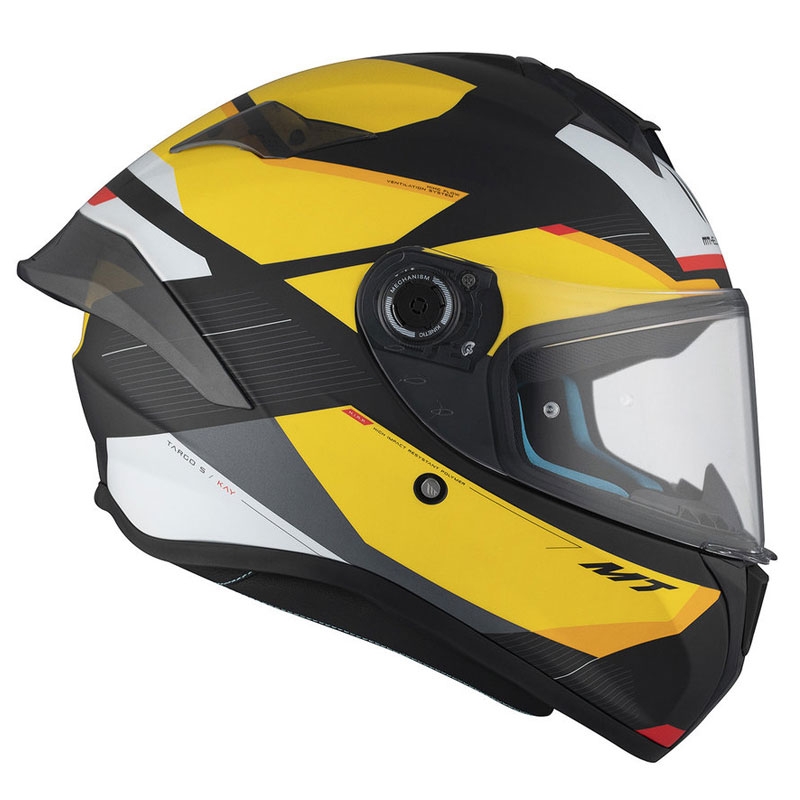 MT TARGO S KAY B3 casque moto intégral noir-blanc-jaune mat