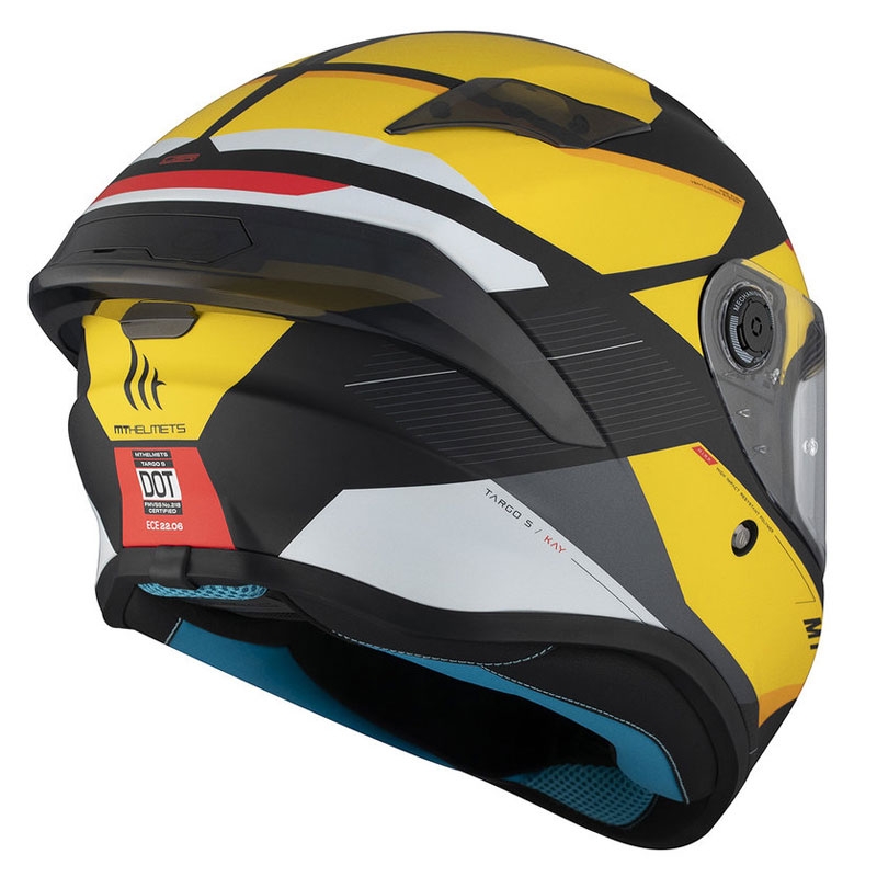 MT TARGO S KAY B3 casque moto intégral noir-blanc-jaune mat