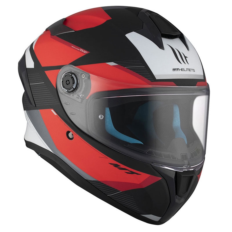 Casque moto intégral MT TARGO S KAY B5 noir-rouge-blanc mat soldes