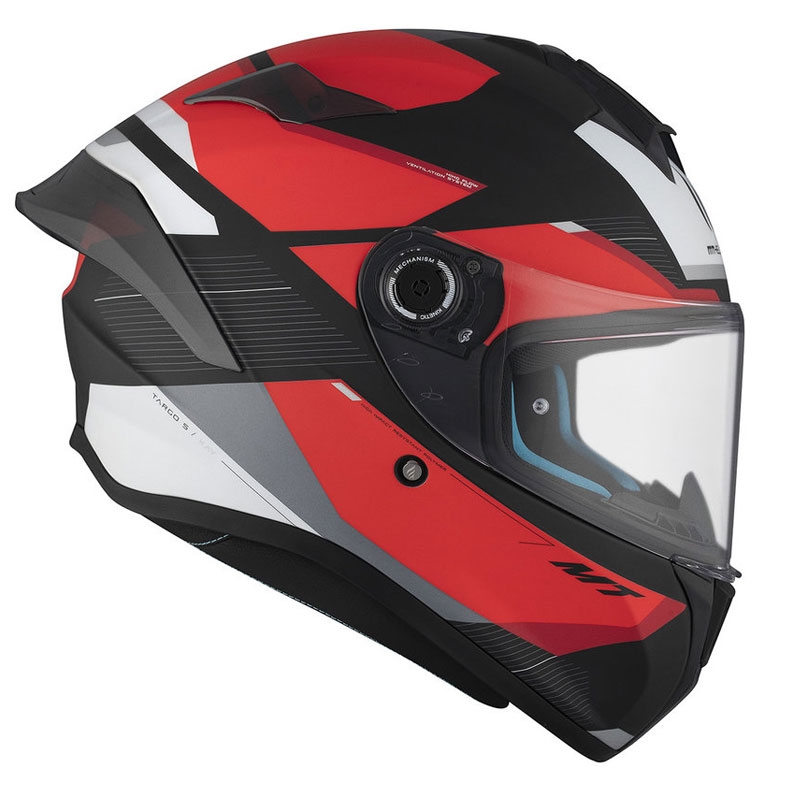 Casque moto intégral MT TARGO S KAY B5 noir-rouge-blanc mat soldes