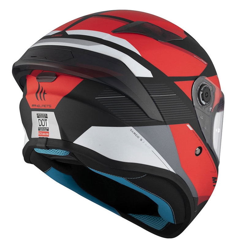 Casque moto intégral MT TARGO S KAY B5 noir-rouge-blanc mat soldes
