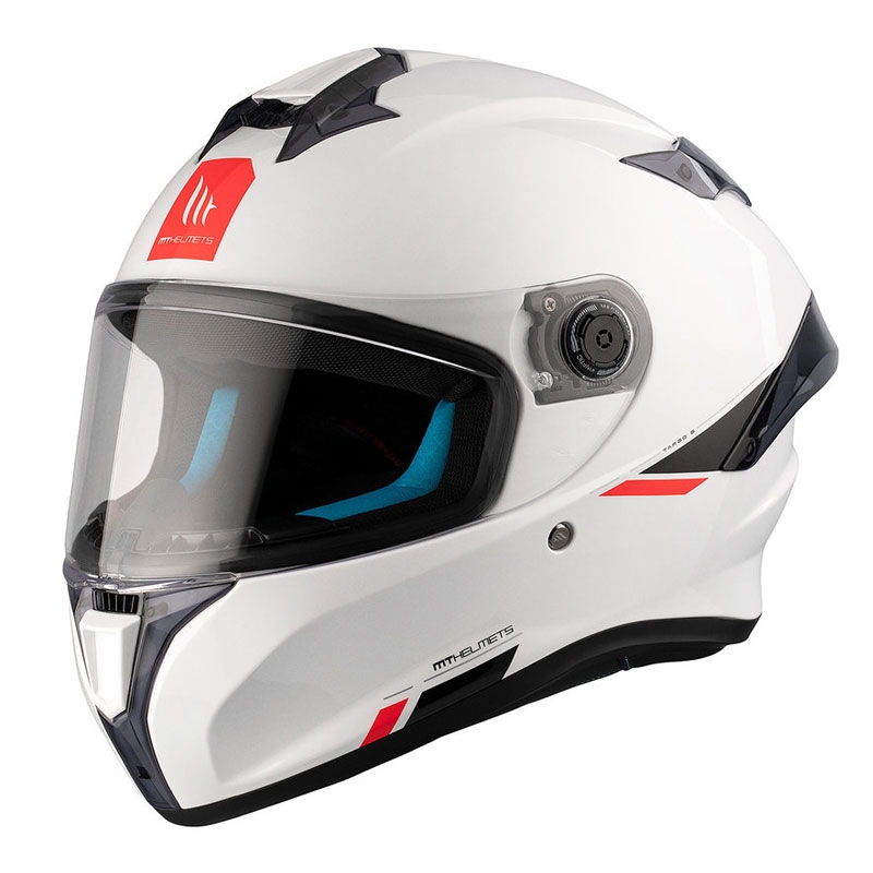 MT TARGO S SOLID A0 casque moto intégral blanc brillant