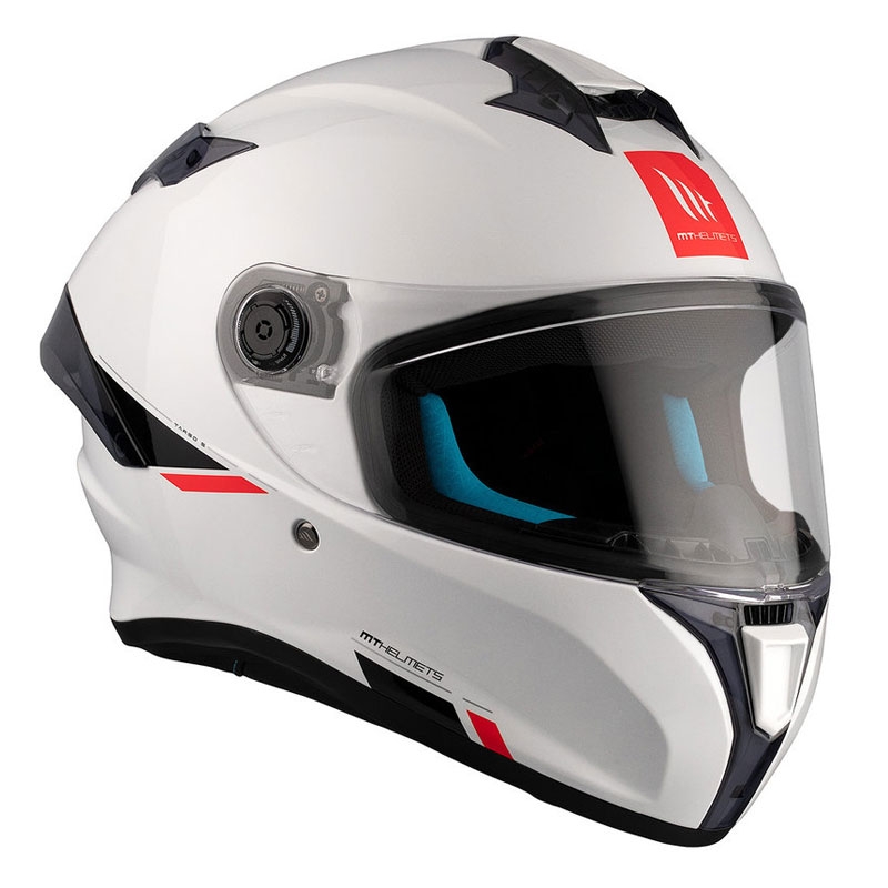 MT TARGO S SOLID A0 casque moto intégral blanc brillant