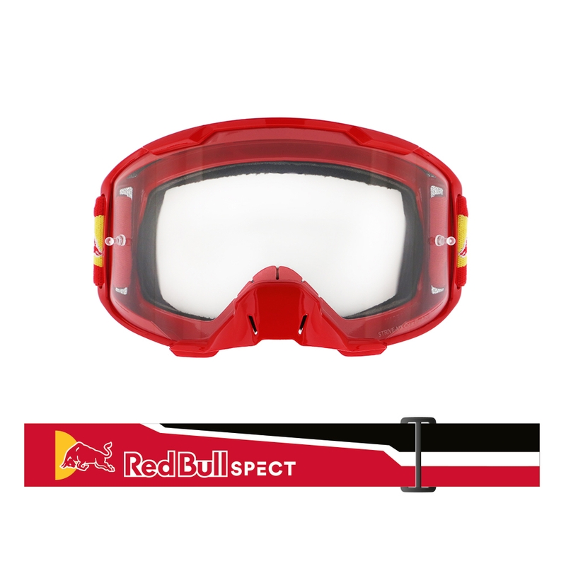 Lunettes de motocross Red Bull Spect STRIVE S rouge avec lentille claire