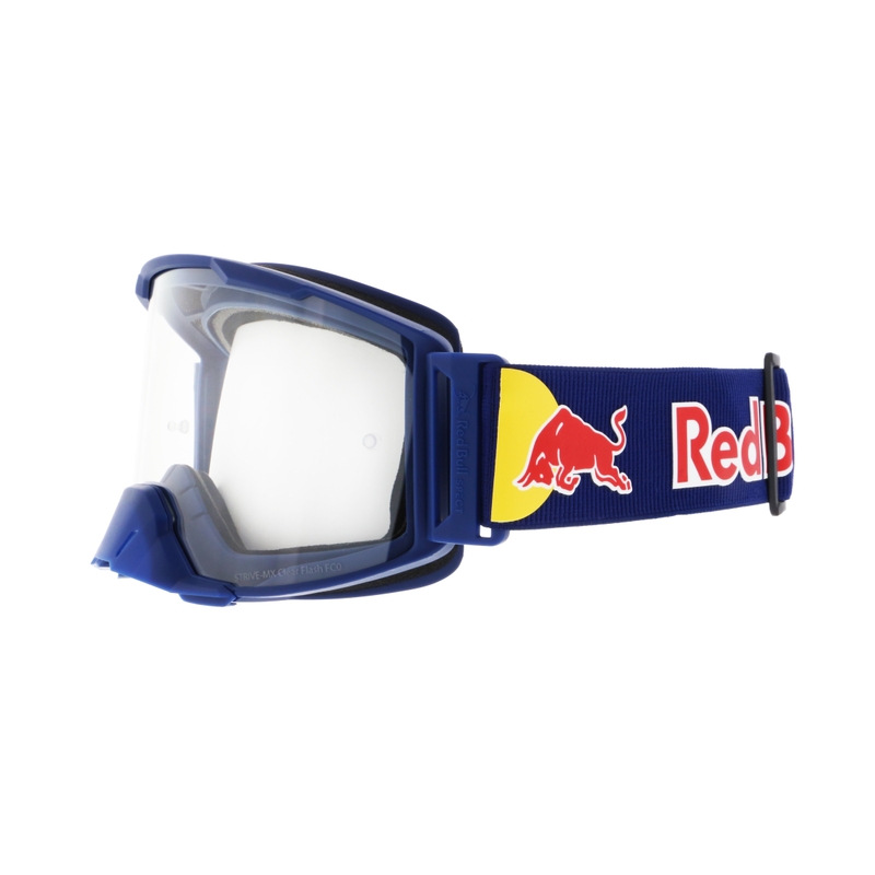 Lunettes de motocross Red Bull Spect STRIVE S bleu foncé avec oculaire transparent