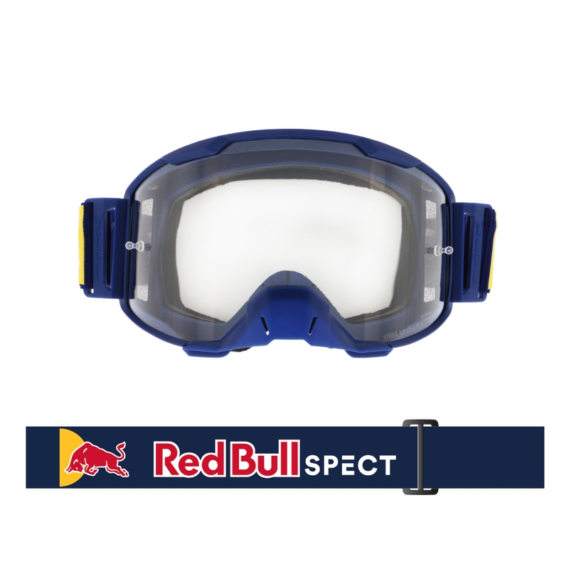 Lunettes de motocross Red Bull Spect STRIVE S bleu foncé avec oculaire transparent