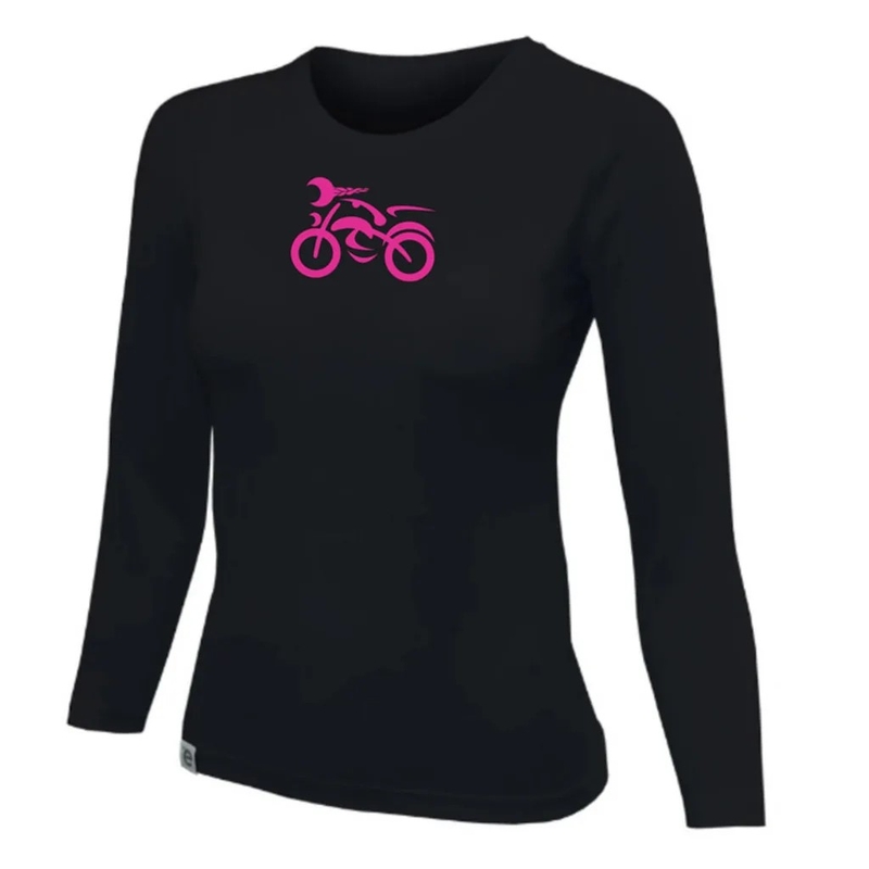 T-shirt femme nanosilver® MOTOLADY noir - manches longues