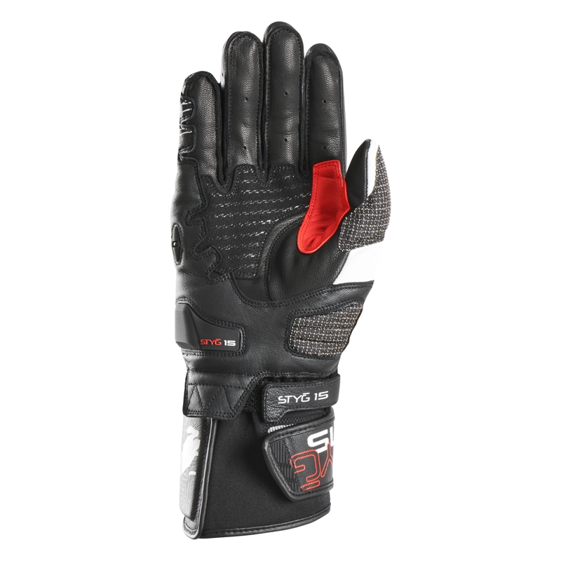 Gants moto Furygan STYG 15 noir-blanc-rouge