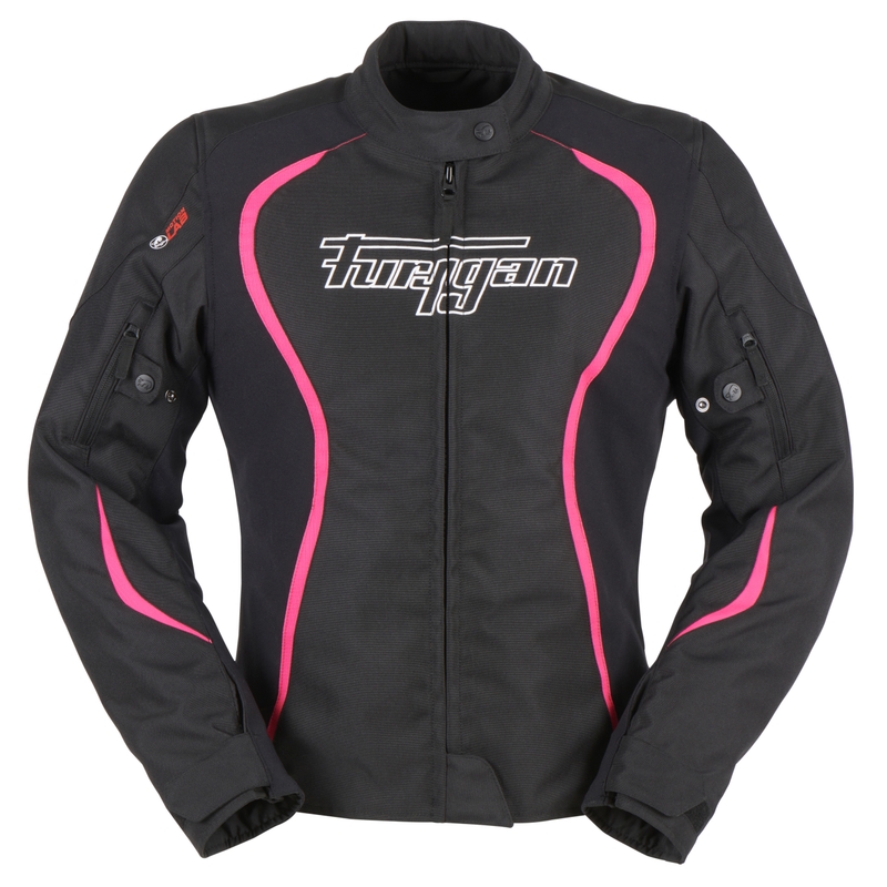 Veste de moto Furygan Odessa noir, blanc et rose pour femmes