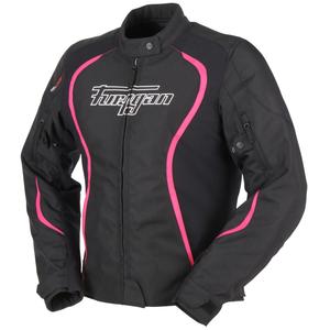 Veste de moto Furygan Odessa noir, blanc et rose pour femmes
