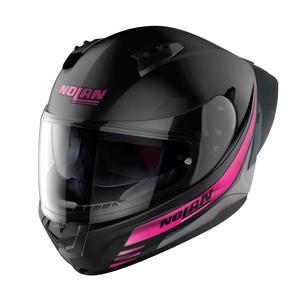Casque moto intégral Nolan N60-6 Sport Outset 23 noir et rose