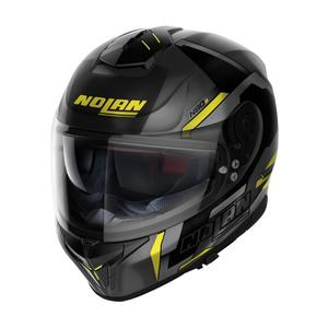 Casque moto intégral Nolan N80-8 Wanted N-com noir-jaune fluo