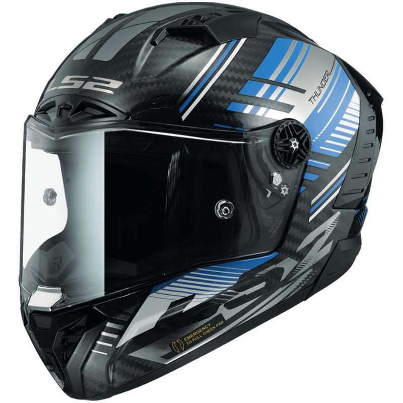 Casque moto intégral LS2 FF805 Thunder Carbon Volt Black-Blue