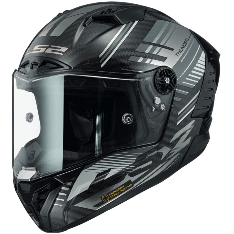 Casque moto intégral LS2 FF805 Thunder Carbon Volt Noir-Gris