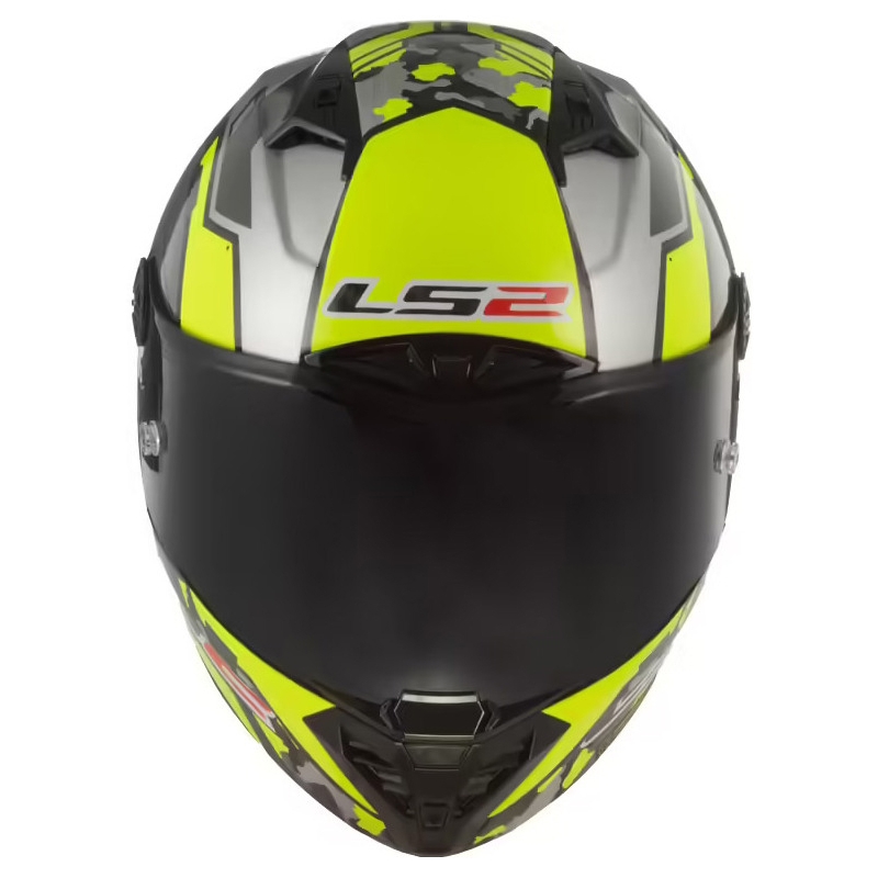 Casque moto intégral LS2 FF805 Thunder Carbon Space jaune fluo-gris