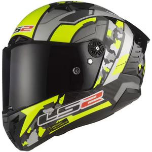 Casque moto intégral LS2 FF805 Thunder Carbon Space jaune fluo-gris
