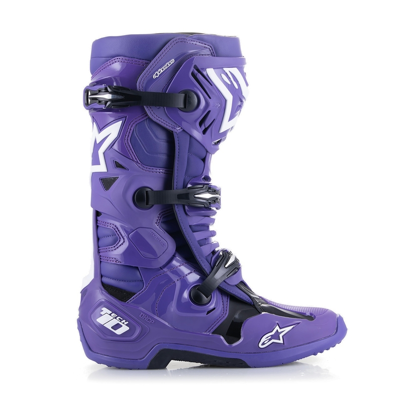 Bottes de moto Alpinestars Tech 10 violet-noir-blanc