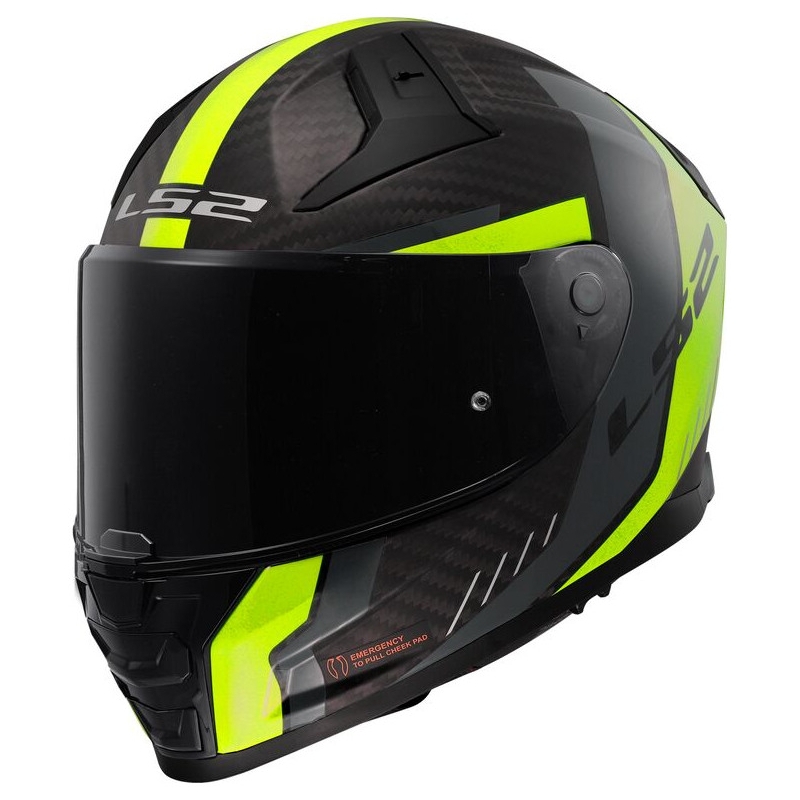Integrální přilba na motorku LS2 FF811 Vector II Carbon Grid černo-fluo žlutá matná