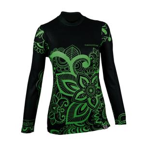 T-shirt thermique pour femmes nanosilver® Flower green - manches longues