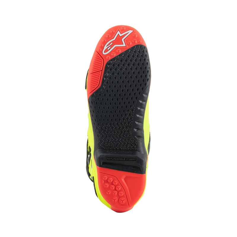 Bottes moto Alpinestars Tech 10 jaune fluo-noir-rouge fluo