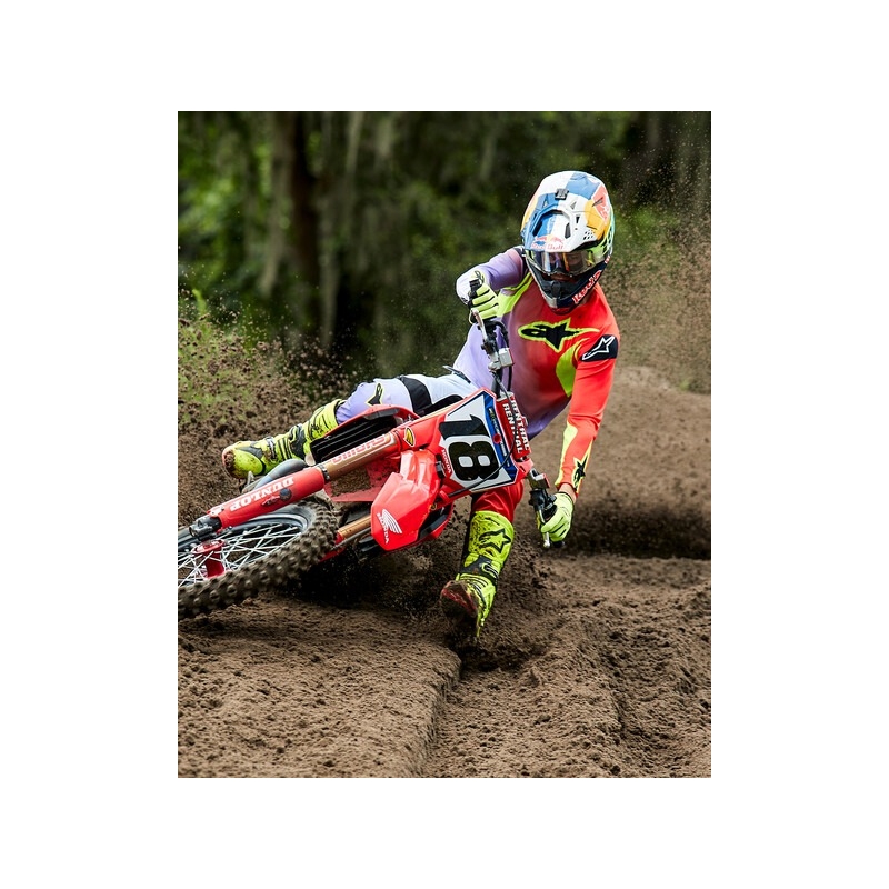 Bottes moto Alpinestars Tech 10 jaune fluo-noir-rouge fluo