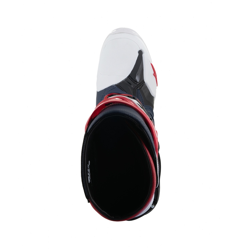 Bottes de moto perforées Alpinestars Tech 10 Supervented bleu foncé-blanc-rouge-violet