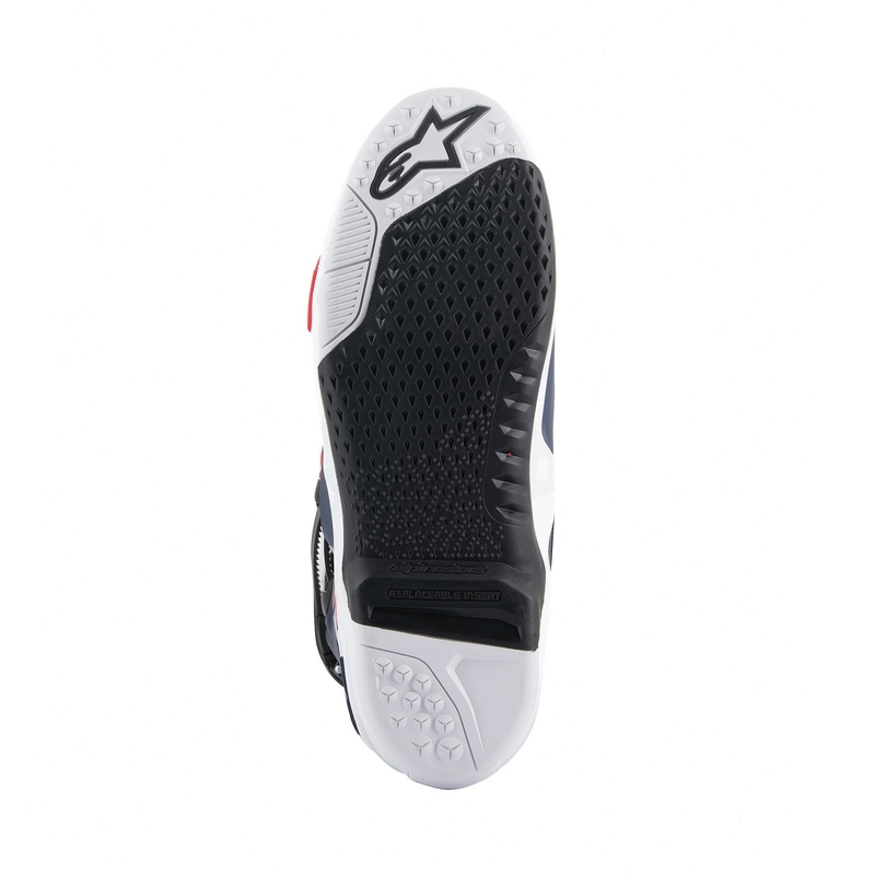 Bottes de moto perforées Alpinestars Tech 10 Supervented bleu foncé-blanc-rouge-violet