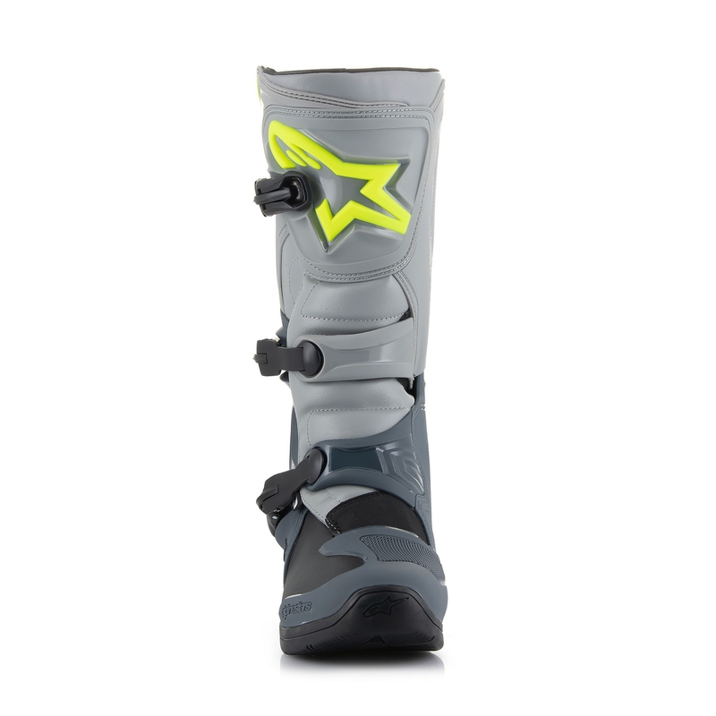 Bottes moto Alpinestars Tech 3 gris clair-noir-jaune fluo