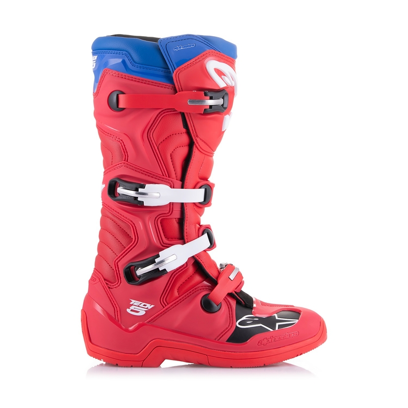 Bottes de moto Alpinestars Tech 5 2024 Rouge-Bleu-Blanc-Noir
