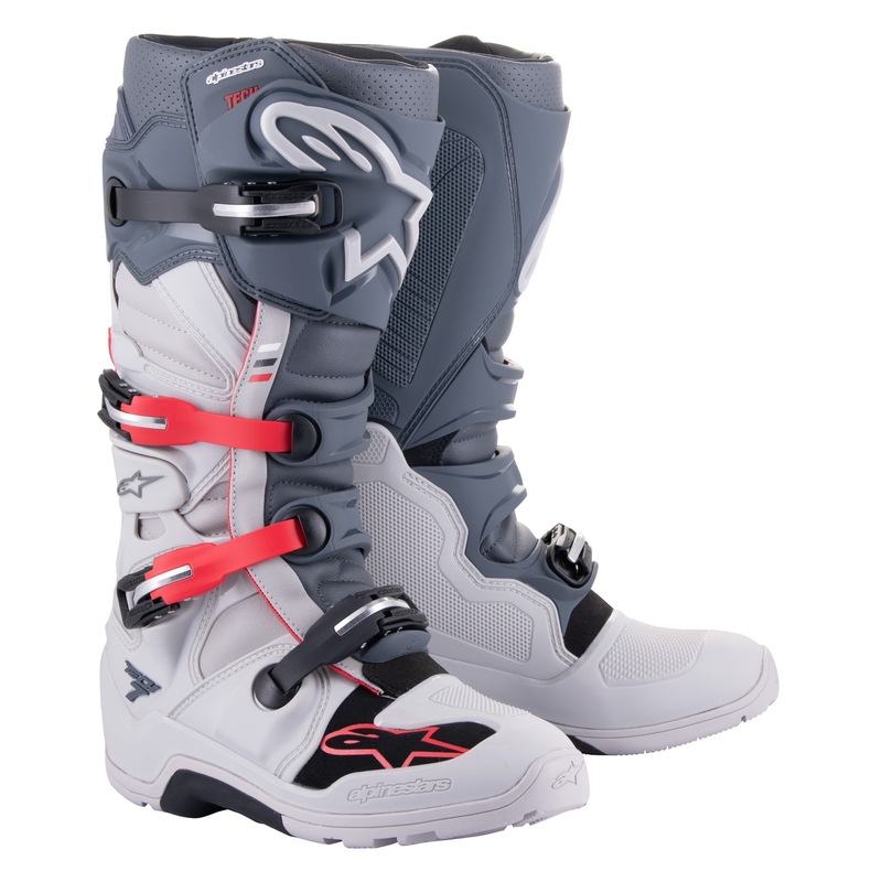 Bottes de moto Alpinestars Tech 7 Enduro 2024 gris-fluo-noir