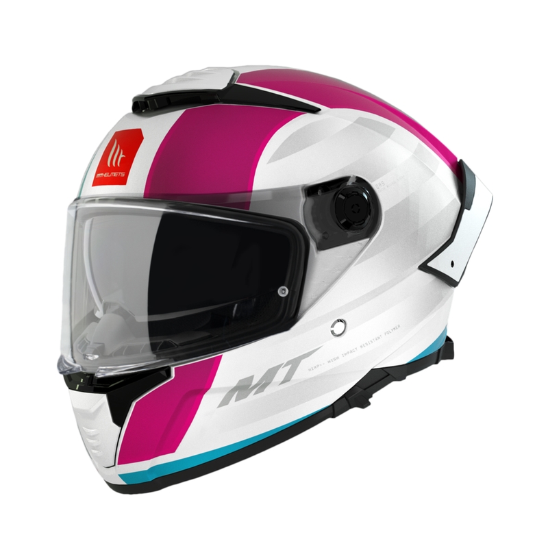 MT THUNDER 4 SV TREADS C8 casque moto intégral blanc et rose