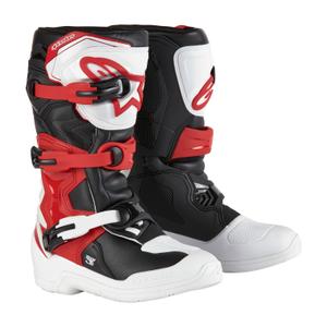 Alpinestars Tech 3S Youth 2024 White-Black-Red Kids Motorcycle Boots