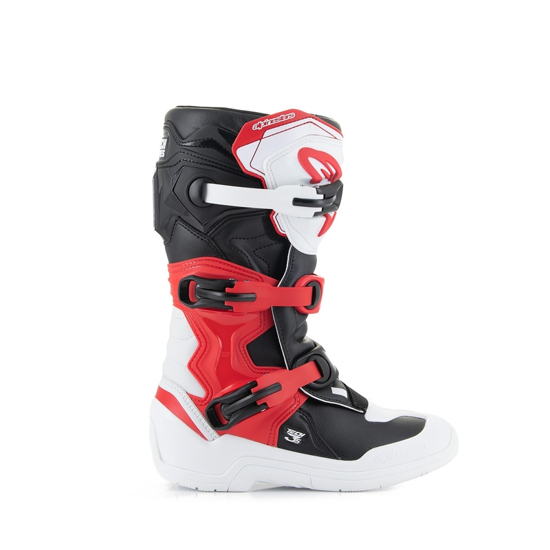 Alpinestars Tech 3S Youth White-Black-Red Kids Motorcycle Boots