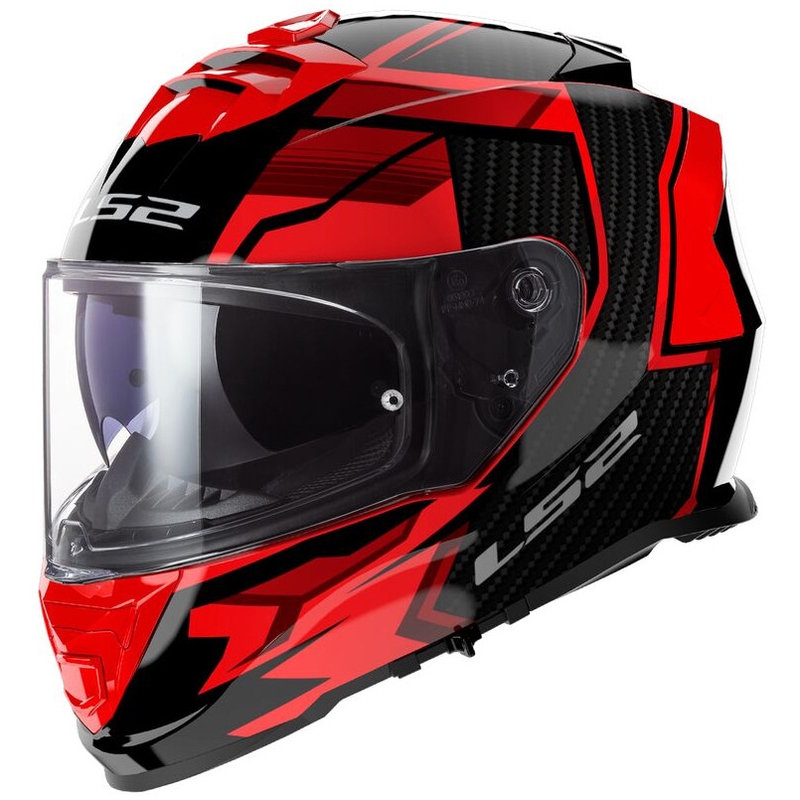 Casque moto intégral LS2 FF800 Storm II Tracker noir et rouge