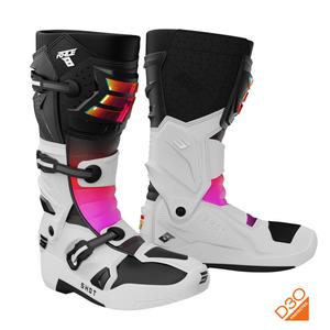 Bottes de moto Shot Race 8 Holographic White-Black-Pink