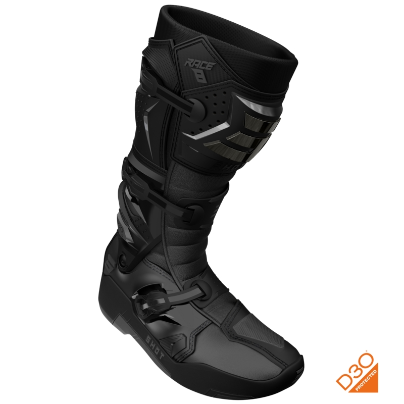 Bottes de motocross Shot Race 8 Chrome noires