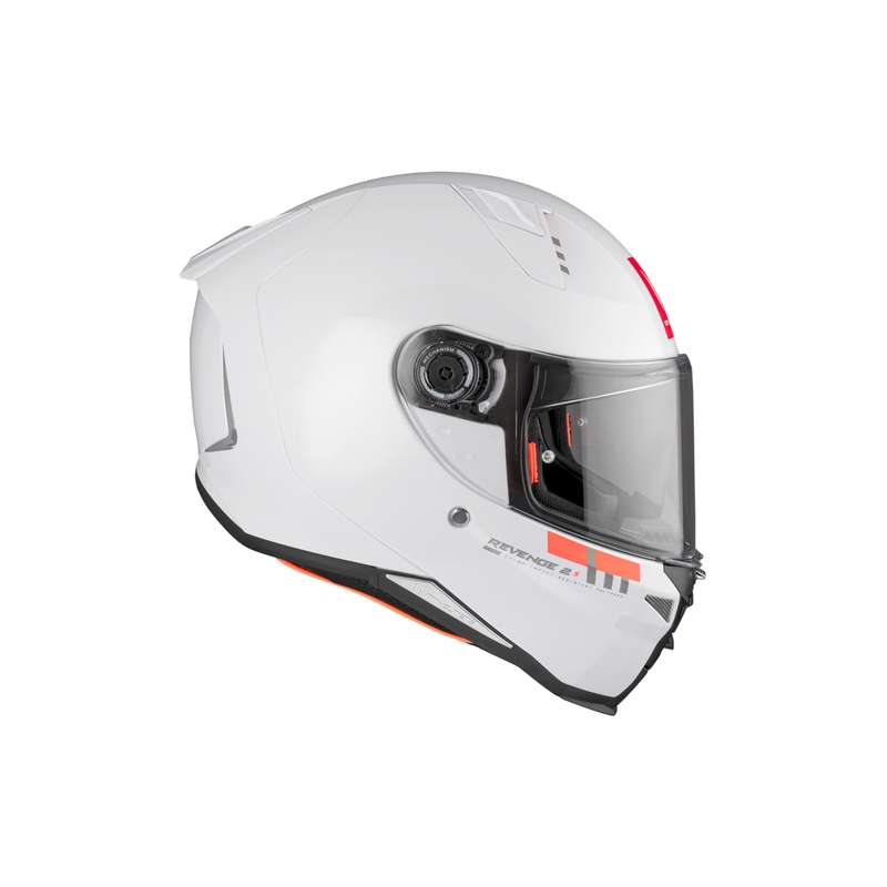 MT REVENGE 2 S SOLID A0 casque moto intégral blanc brillant
