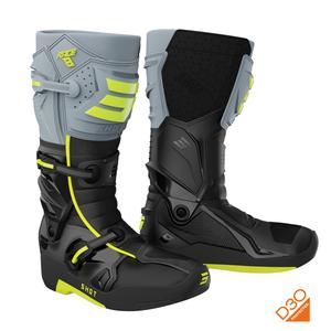 Bottes de moto Shot Race 8 noir-gris-jaune fluo